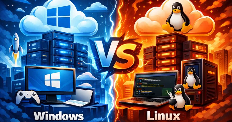 تفاوت سرور ابری لینوکس و ویندوز