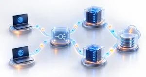 معماری Stateless Application با توزیع درخواست بین چند سرور و دیتابیس مشترک